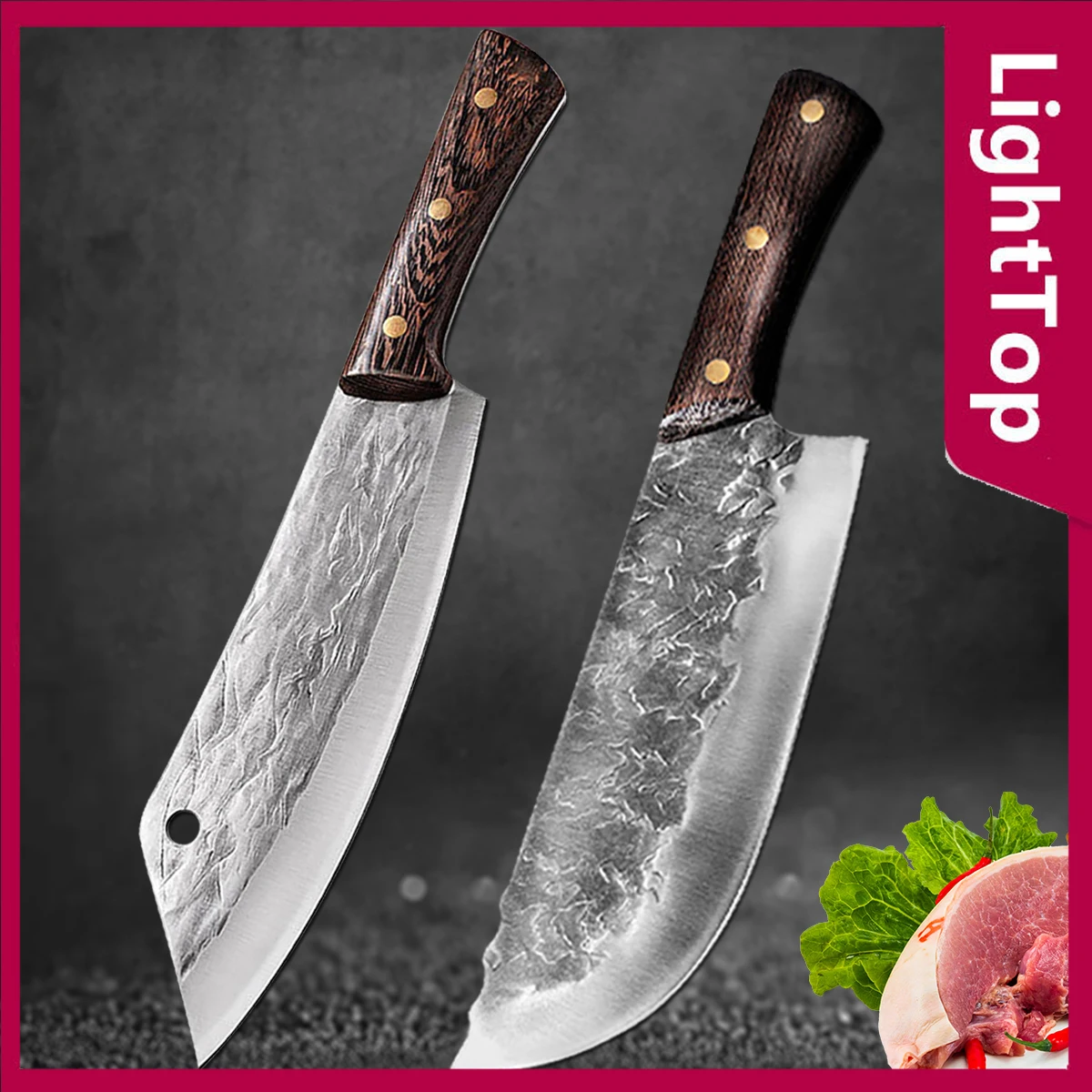 Професионален изкован нож от неръждаема стомана за нарязване на месо и зеленчуци, мясницкий секира ръчно изработени нож на главния готвач, набор от ножове за приготвяне на храна