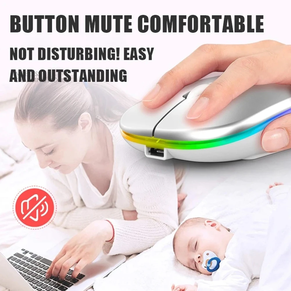 Bluetooth-съвместима мишка с матирано/гланц цвят, висококачествена компютърна мишка за дома, спални, офис