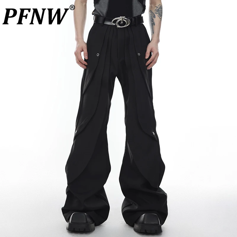 PFNW Пролет Лято Мъжки Ниша Ръчно Сегментиране на Деконструкцията Костюм Панталони Модни Технологичная Облекло Тежки Пънк Панталони 12A9855