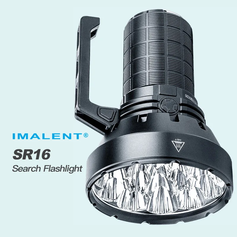 Imalent SR16 16 бр. Led Фенер /Прожектор, 55 000 Лумена, Обхват на лъча 1,715 м, Интелигентна система за охлаждане, 4 батерии за 21700