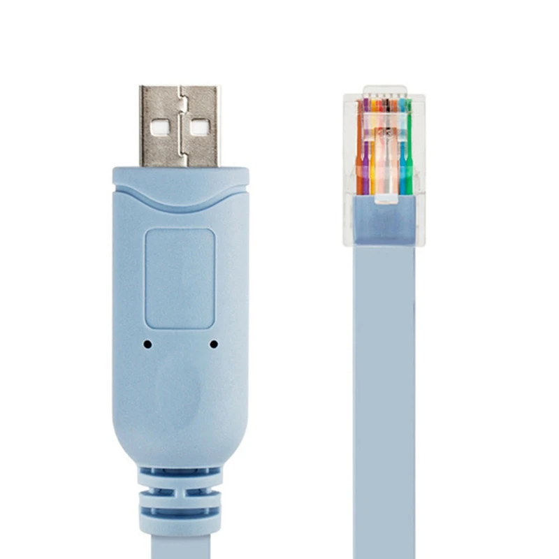 1 бр. светло синьо кабел-адаптер USB към конзолата RJ-45 CAT5 за рутери