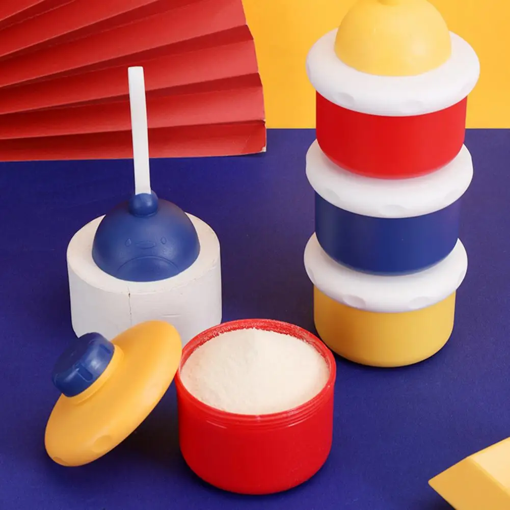 Универсални детски аксесоари, ярък цветен 3-слойная кутия за съхранение на бебешка храна, кутия за съхранение, опаковка на сухо мляко