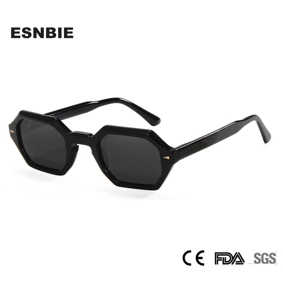 2023 Ацетатные Правоъгълни Слънчеви Очила Мъжки Поляризирани Слънчеви Очила За Жени С Нитове Нюанси Точки UV400 Квадратни Oculos De Sol Masculino