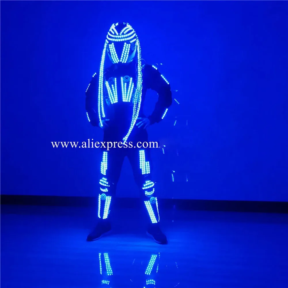 Led RGB мигащи светлини костюми танцьори Led светлинен нарастващото костюм робот DS спектакъл фестивал за електронна музика костюм
