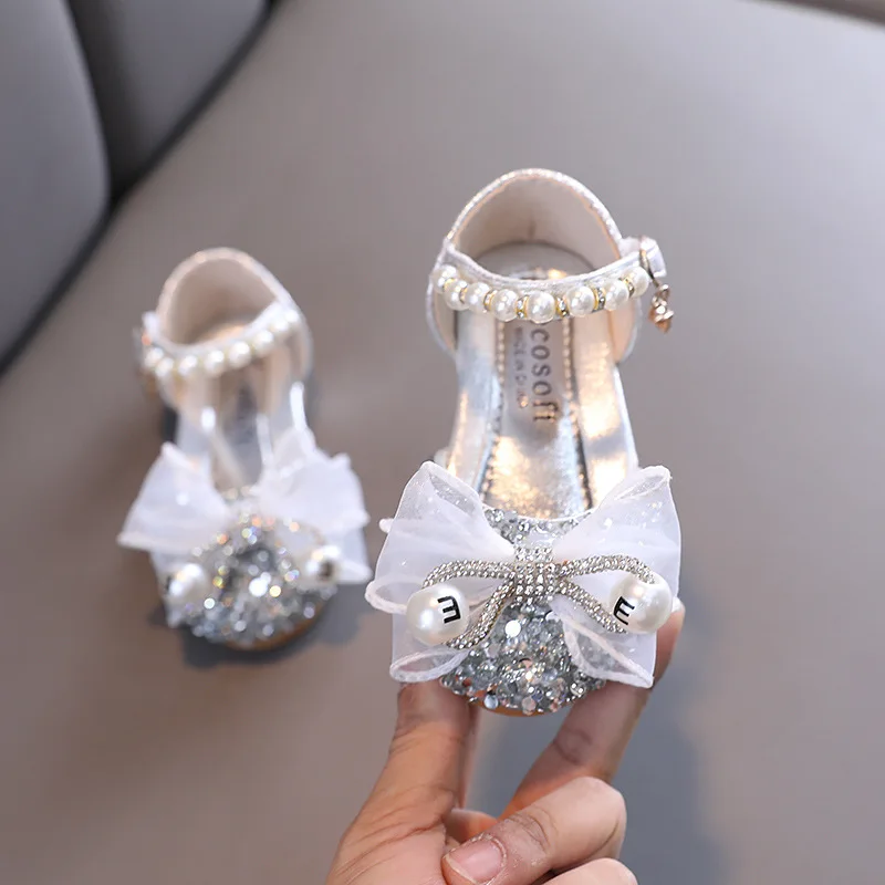 ULKNN Принцеса Обувки за момичета 2023 Детски период на Сребърни мъниста това е една принцеса Детски Обувки кожени обувки за почивка Обувки Шоуто на детето