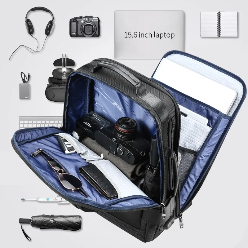 Марка BOPAI Увеличава раница с USB-външна зареждане, 15.6-инчов раница за лаптоп, мъжки противоугонный водоустойчива раница за пътуване