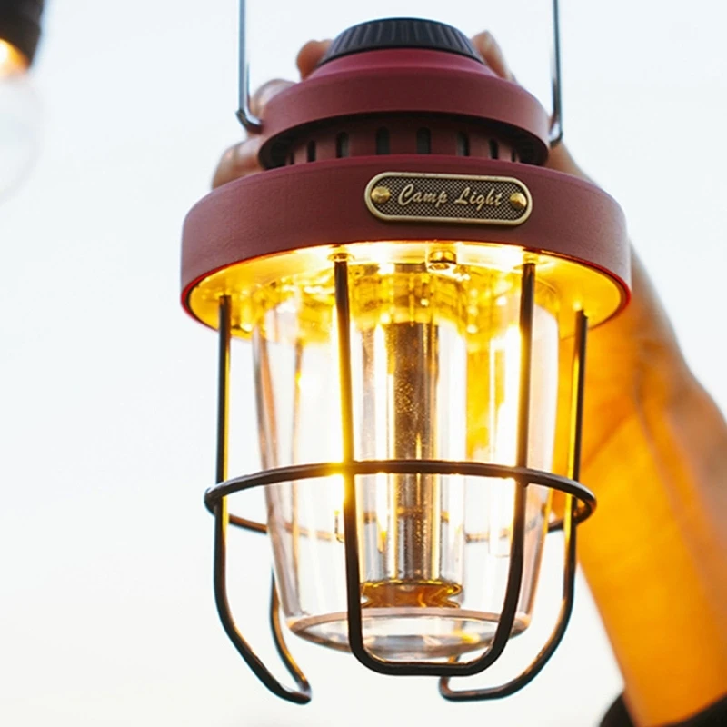 2023 Нова ретро лампа, преносим походный фенер, USB акумулаторна туристическа палатка, пътен лампа, винтажное външно осветление, походный лампа