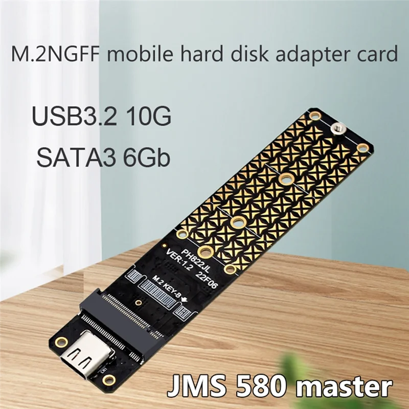 1 комплект NGFF M. 2 B Ключ SATA Адаптер за твърд диск SSD ДО USB3.1 Type-C Карта за разширяване на 10G M 2 B Ключ SATAAdapter JMS580