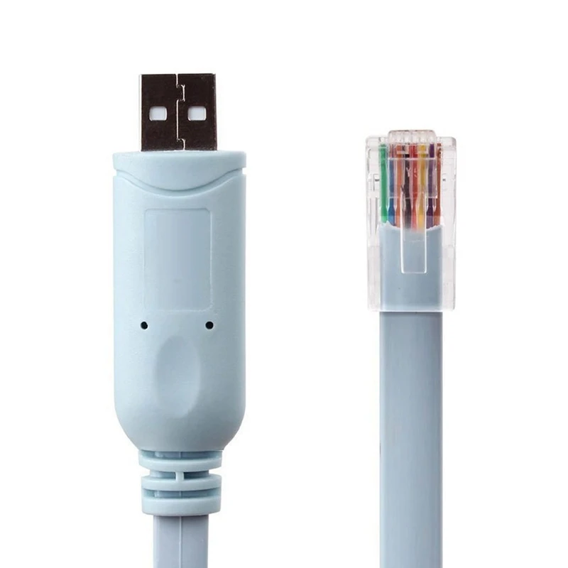 1 бр. светло синьо кабел-адаптер USB към конзолата RJ-45 CAT5 за рутери