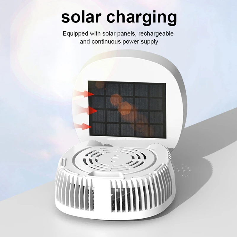 Преносим настолен електрически вентилатор за слънчева батерия с 3 скорости на вентилация и дистанционно управление