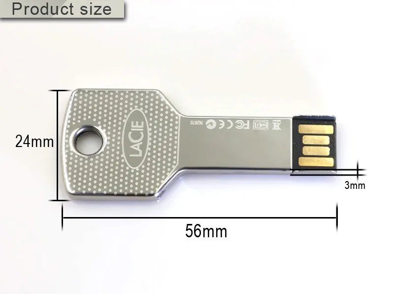 Истинският Капацитет на Usb Флаш памет от 64 gb Ключ Пръчка 128 gb 32 gb USB-памет 16 gb 8 gb от 4 gb Метален Водоустойчив Флаш памет Lacie 256 GB U-диск