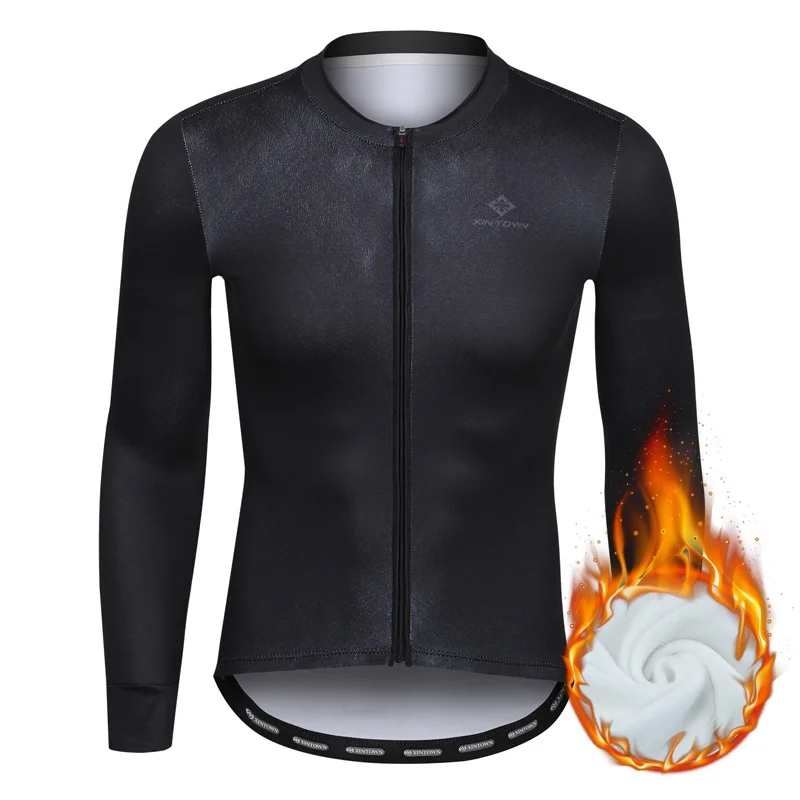 Зимна руното велосипедна фланелка за конна езда, однотонная мъжка велосипедна дрехи, водене жив топлина, велосипедна риза с дълъг ръкав