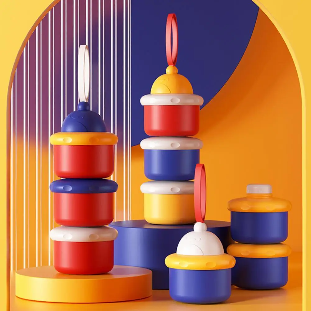 Универсални детски аксесоари, ярък цветен 3-слойная кутия за съхранение на бебешка храна, кутия за съхранение, опаковка на сухо мляко