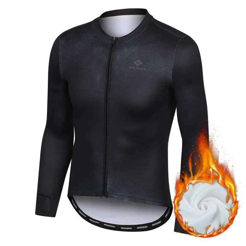 Зимна руното велосипедна фланелка за конна езда, однотонная мъжка велосипедна дрехи, водене жив топлина, велосипедна риза с дълъг ръкав