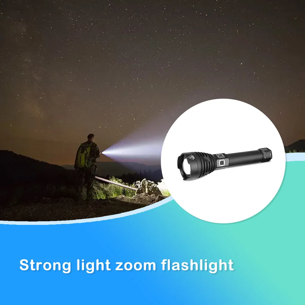 Фенерче Фенерчето Голям Регулируема Яркост на подсветката на дисплея Лампа за Къмпинг Преносим Светлинен Риболов 26650Батарея
