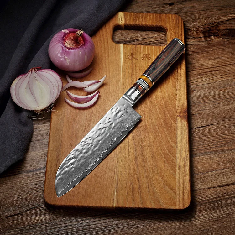 7 Инча 67 Слоеве VG10 Кухненски Нож От Дамасской са се Превърнали В Кутия за Подарък За Рязане на Месо, е Много Остър Японски Нож на Главния Готвач С Дървена Дръжка От Смола