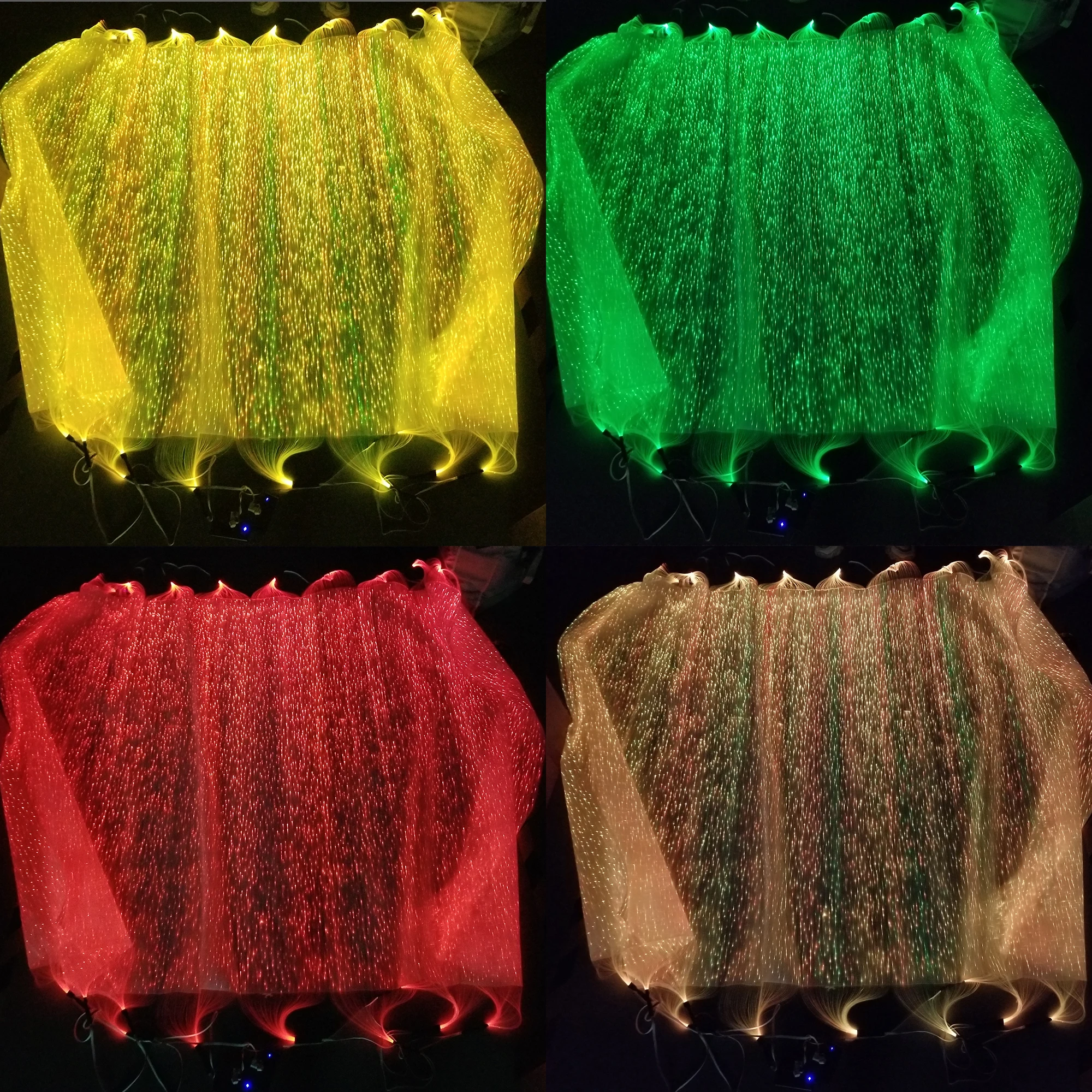 Lumisonata Led Оптични влакна Тъкани От 7 Сменяеми Цветове, Светещи на Текстил Свети В Тъмно Брилянтна Дизайнерски Плат САМ Dress